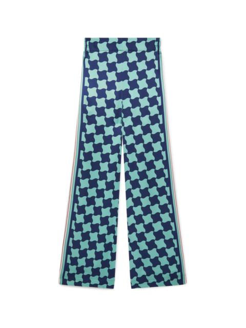 Pool Tile Wide Leg Silk Trousers