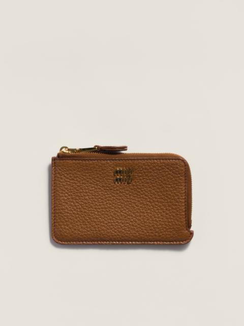 Leather pouch card holder