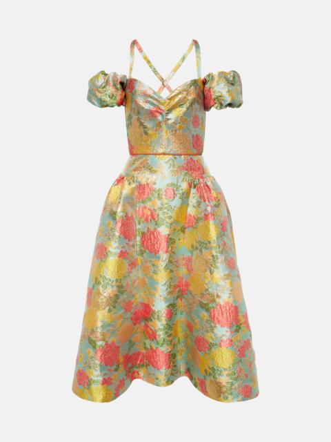 Jackie floral jacquard midi dress
