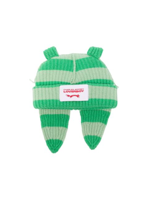 Chunky Rabbit striped beanie hat