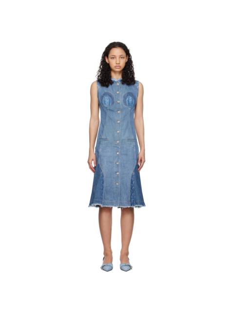 Blue Regenerated Denim Midi Dress
