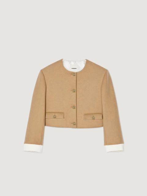 CROPPED WOOL-BLEND JACKET