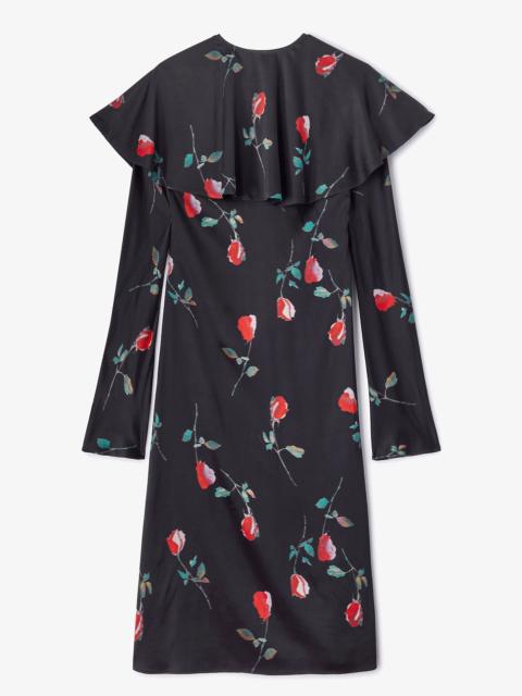 PRINTED CIRCLE COLLAR MIDI DRESS