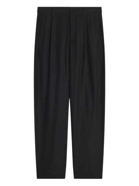 pleated-wool trousers