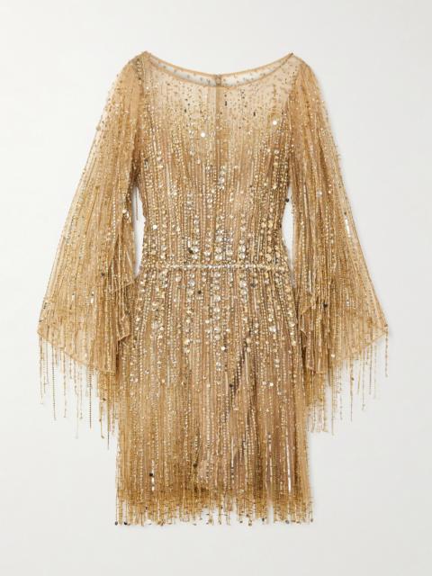 Dazzle Sequin-embellished Tulle Mini Dress