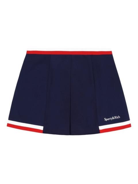 pleated panelled mini skirt