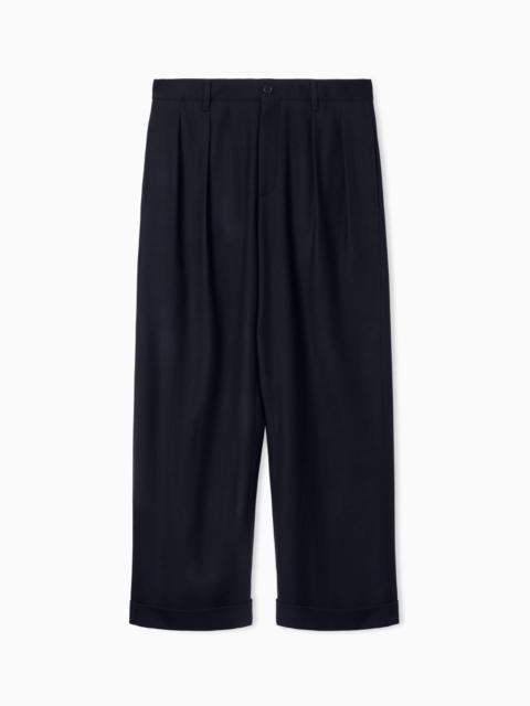 GIORGIO ARMANI FOR ALANUI PURE VIRGIN WOOL DOUBLE-PLEAT TROUSERS