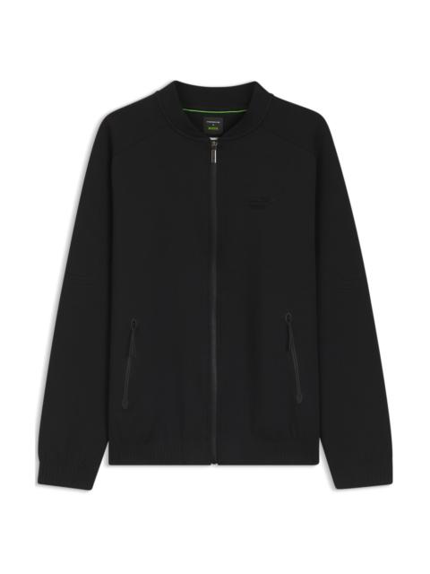PORSCHE X BOSS ZIPPER-UP SWEATSHIRT WITH EMBOSSED ARTWORK