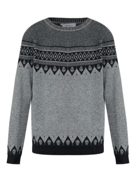 skull-motif wool sweater
