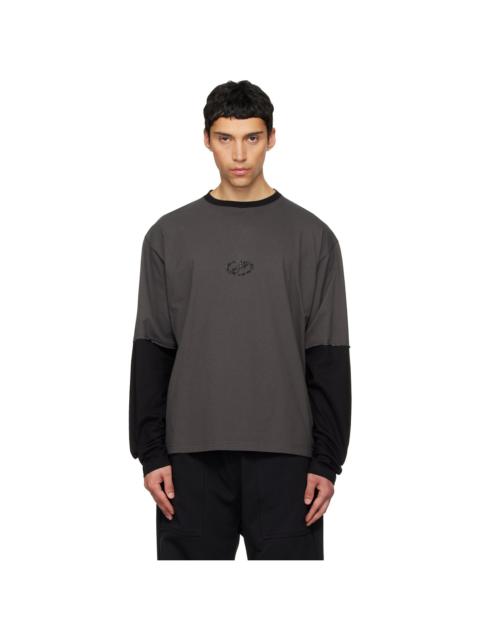 Gray 'WE11DONE' Layered Long-Sleeve T-shirt