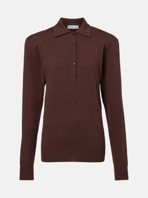 Cashmere and wool polo sweater