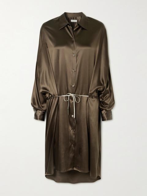 Silk-blend Satin Shirt Dress