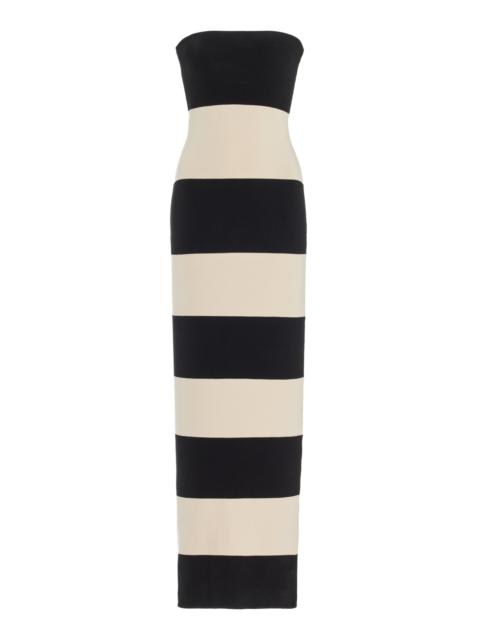 Exclusive Theo Striped Jersey Strapless Maxi Dress stripe
