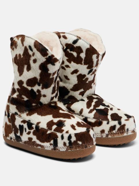 Cowboy calf hair snow boots