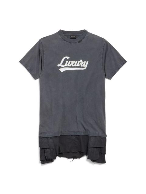 Women's Luxury Script Hybrid T-shirt Cargo Dress in Black