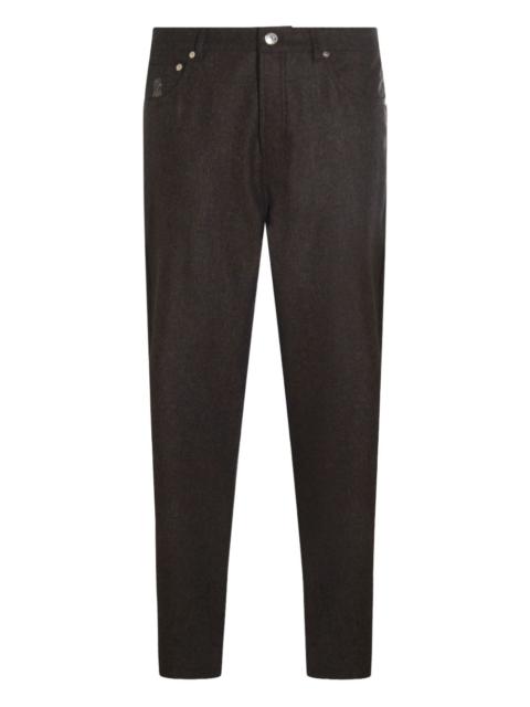 embroidered-pocket trousers