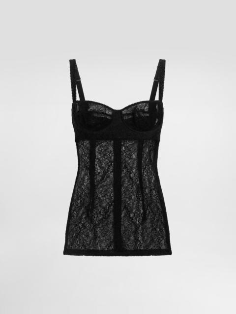 Lace top with underbust cut