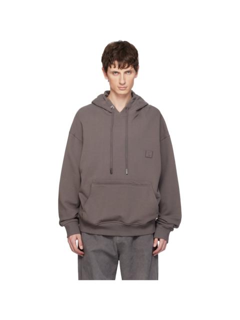 Gray Flower Back Logo Hoodie