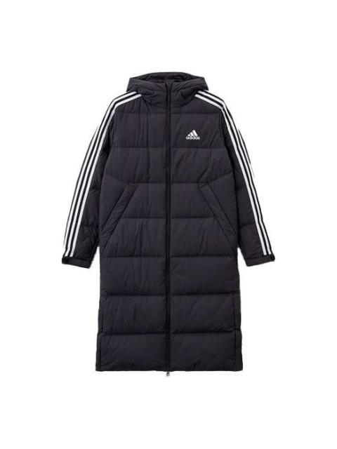 adidas 3ST Long Coat Outdoor Sports Hooded Stay Warm Down Jacket Black H20760