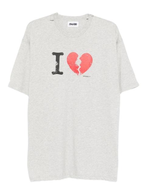 broken-heart graphic T-shirt