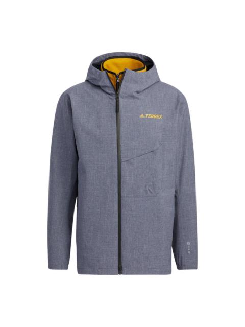 adidas Reversible Zipper Sports Hooded Jacket Gray HN2030