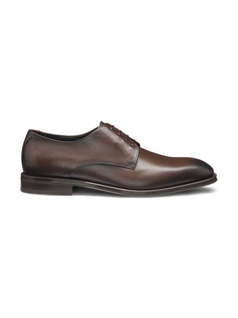 LEATHER DERBY SHOES WITH STITCHING DETAILS
