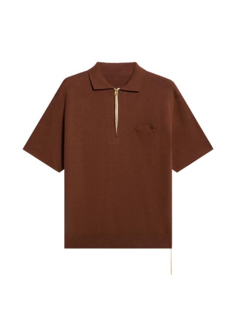 half-zip pocket polo shirt
