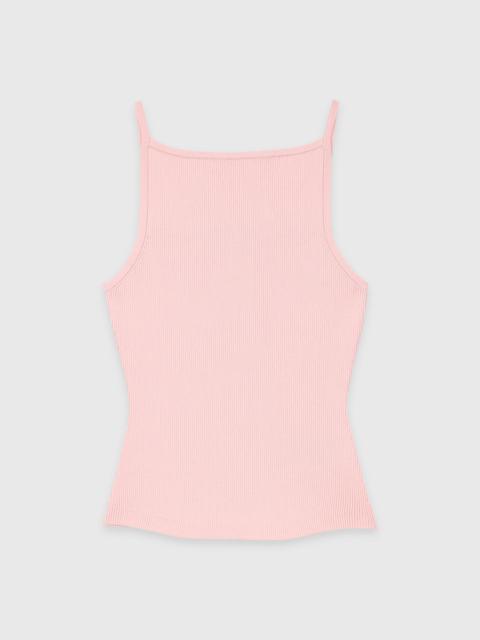 High straight-neck top