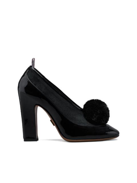 pom-pom leather pumps