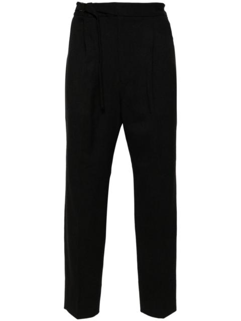 elasticated-waist cotton trousers