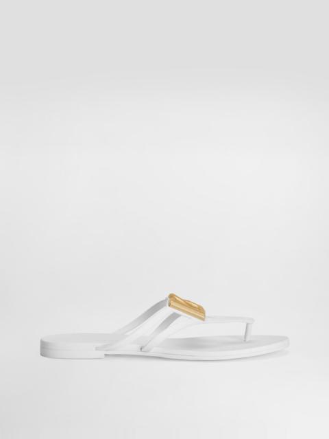 Rubber beachwear slides with logo