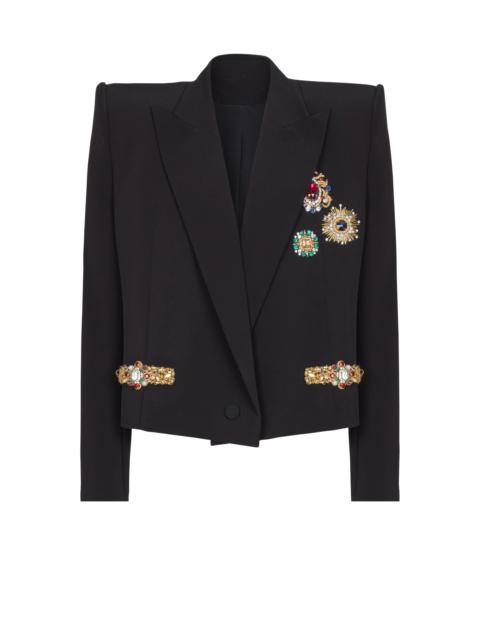 Cropped embroidered jacket