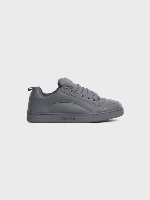 CELINE HUNTINGTON LOW LACE-UP SNEAKER IN TUMBLED LEATHER AND MESH