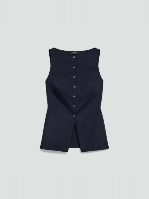 Boatneck Cutaway Top in Good Linen