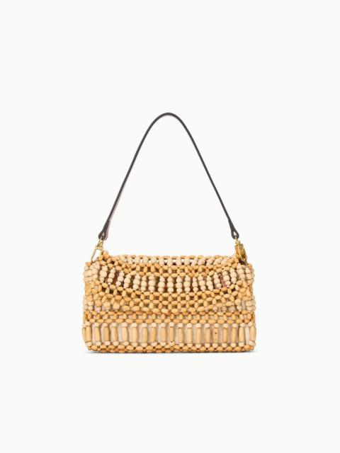 STAUD TIMMY CONVERTIBLE SHOULDER BAG NATURAL WOOD BEADS