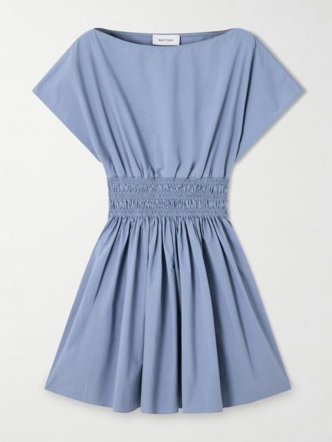 Shirred Organic Cotton Mini Dress