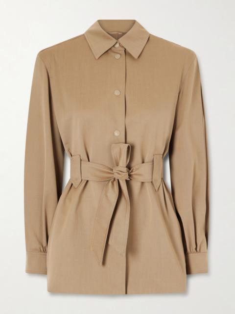 Belted Wool-twill Jacket