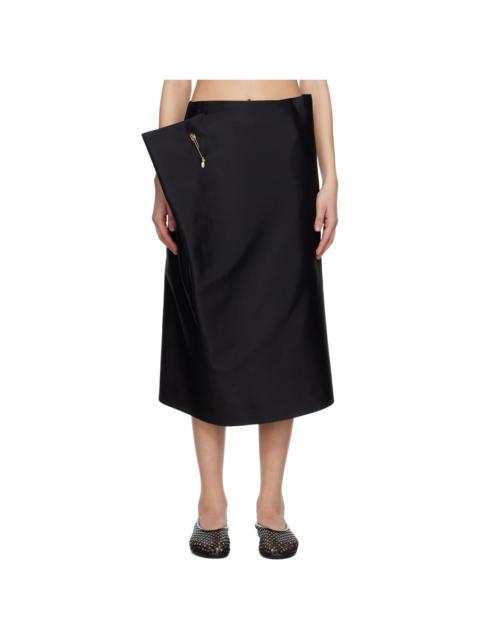 Black Layered Midi Skirt