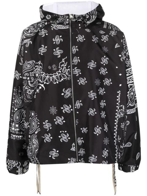 paisley-embroidery hooded jacket