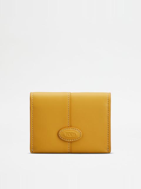 CARD HOLDER IN LEATHER - YELLOW