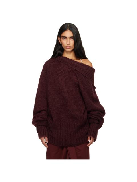 Burgundy Oversized Mohair Turtleneck