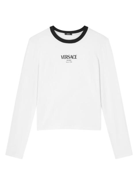 long-sleeved logo-motif top