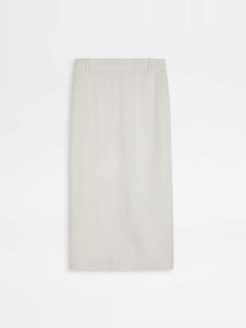 MIDI SKIRT IN LINEN - WHITE