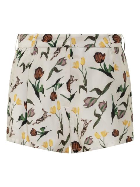 tulip hares-print shorts