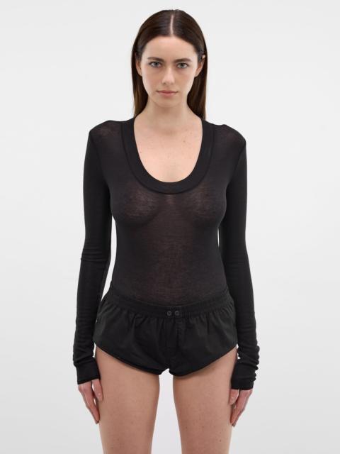 Black Tencel-Wool Jersey Bodysuit