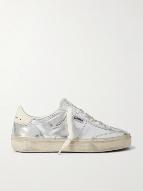 Soul-star Distressed Mirrored-leather Sneakers