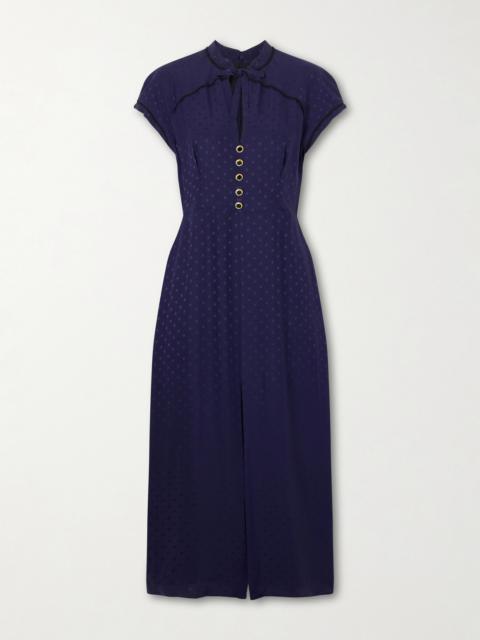 Silk Jacquard Midi Dress