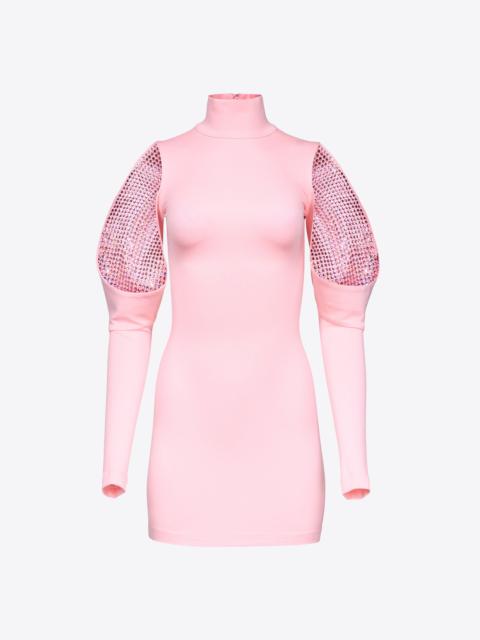 CRYSTAL EMBELLISHED COLD-SHOULDER DRESS