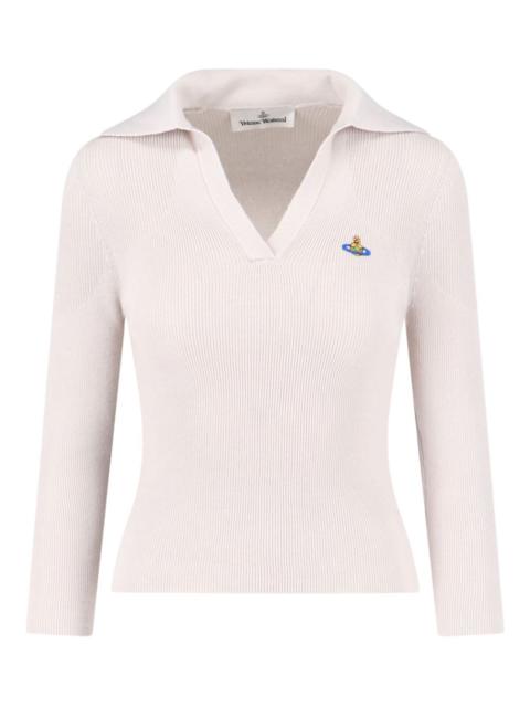 orb-embellished ribbed sweater