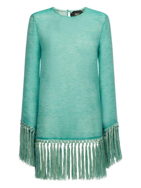 Claudia fringe-trim mini dress